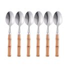 Jogo de 6 colheres inox Cabo Bambu -Dynasty