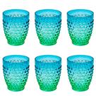 Jogo de 6 Copo Verde e Azul em Acrílico 400ml Para Suco Refresco Jogo de 6 Copo Verde e Azul em Acrílico 400ml Para Suco Refresco
