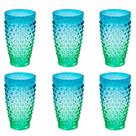 Jogo de 6 Copo Verde e Azul em Acrílico 500ml para Suco, Água e Refrescos Jogo de 6 Copo Verde e Azul em Acrílico 500ml para Suco, Água e Refrescos