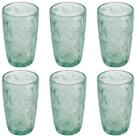 Jogo De 6 Copos Altos 380ml Folhas Verde Dolce Home