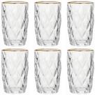 Jogo De 6 Copos Altos Borda Dourada 350ml Diamond Class Home
