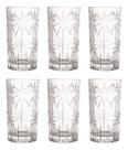 Jogo De 6 Copos Altos Cristal 360ml Palm Tree Wolff Jogo De 6 Copos Altos Cristal 360ml Palm Tree Wolff