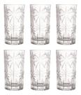 Jogo De 6 Copos Altos Cristal 360ml Palm Tree Wolff Jogo De 6 Copos Altos Cristal 360ml Palm Tree Wolff