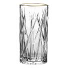 Jogo De 6 Copos Altos Forest Em Cristal Ecológico Com Borda Dourada 390 Ml - L hermitage