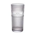 Jogo de 6 copos altos Libélula Vidro borda dourada cinza 350ml -L Hermitage