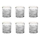 Jogo de 6 Copos de Whisky em Cristal com Borda Dourada 310 ml 9x8