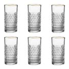 Jogo de 6 Copos em Cristal com Borda Dourada 350ml Jogo de 6 Copos em Cristal com Borda Dourada 350ml