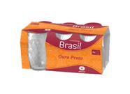 Jogo de 6 copos ouro preto 265 vidro transparente