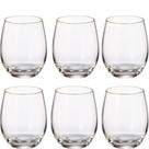 Jogo de 6 copos para whisky Mergus em cristal ecologico gold rim 410ml