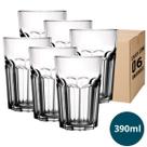 Jogo De 6 Copos Vidro Suco Água Refri 390ml Resistente