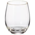 Jogo De 6 Copos Whisky Cristal 410ml Gold Rim Mergus Bohemia