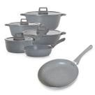 Jogo de 6 Panela Antiaderente Cinza Graniflon Moda do Chef Jogo de 6 Panela Antiaderente Cinza Graniflon Moda do Chef