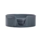 Jogo de 6 porta copos redondo pp com suporte azul -L Hermitage
