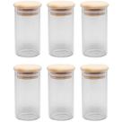 Jogo De 6 Potes Para Temperos 120ml Tampa De Bambu Wolff