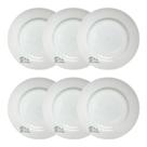 Jogo de 6 pratos de Sobremesa Manhattan Porcelana Branca Haüskraft
