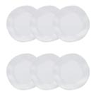 Jogo de 6 Pratos Fundos Oxford Ryo White 22,5cm Porcelana Jogo de 6 Pratos Fundos Oxford Ryo White 22,5cm Porcelana