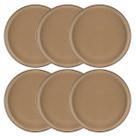 Jogo De 6 Pratos Rasos 26 Cm Oxford Flat Ocre