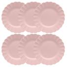 Jogo de 6 Pratos Rasos 27,5cm Oxford Flora Dália