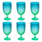 Jogo de 6 Taça Verde e Azul em Acrílico 500ml para Suco, Água e Refresco Jogo de 6 Taça Verde e Azul em Acrílico 500ml para Suco, Água e Refresco
