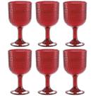 Jogo De 6 Taças 390ml Pérola Rubi Vermelho Ke Home