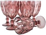 Jogo de 6 Taças Água Diamond 320 ML rosa Jogo de 6 Taças Água Diamond 320 ML rosa