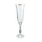Jogo de 6 taças Angela Dr Cristal Borda dourada 190ml -Bohemia