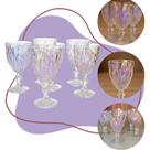 Jogo de 6 Taças de Vidro para Agua Suco Vinho e Drinks Diamond Furta Cor 320ml