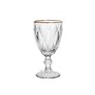 Jogo De 6 Taças Diamante Clear Com Borda Dourada Class Home 300ml