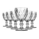 Jogo De 6 Taças Diamante Transparente Água Vinho 240ml