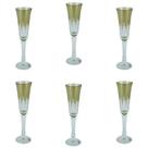 Jogo de 6 Taças em Cristal Âmbar Aurora Lapidada para Champagne - 120ml - Brilho em Cada Gole: Kit de Taças de Cristal - Refina sua Degustação!