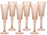 Jogo de 6 Taças Luxo Para Champagne/ Espumante - Egeu Borda Dourada -Âmbar