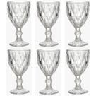 Jogo De 6 Taças Para Água Vinho 300ml Diamond Clear Ke Home