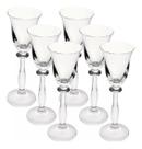Jogo de 6 tacas para licor Angela colorida em cristal ecologico 60ml A18,5cm colorido