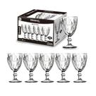 Jogo de 6 Taças Para Vinho Água Bebida Diamante 260ml
