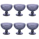 Jogo de 6 Taças Roxo Fumê para Sobremesa - 310ml