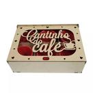 Jogo de 6 Xícaras 85 ml Acrílico c/Caixa MDF Personalizada Cantinho do Café