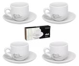 Jogo de 6 xícaras café porcelana com pires 90mlmanhattan