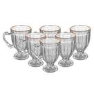 Jogo de 6 xicaras Chá Coffee Time Cristal Borda Dourada 190ml -Dynasty