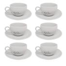 Jogo de 6 Xícaras Chá Manhattan 160 ml Porcelana Branca Haüskraft