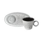 Jogo de 6 Xícaras de Café 110ml Neo C/ Pires Oval Stoneware Porto Brasil - Jogo de 6 Xícaras de Café 110ml Neo C/ Pires Oval Stoneware Porto Brasil -