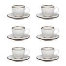 Jogo de 6 Xícaras de Cafezinho 75 Ml Com Pires Ryo Maresia Jogo de 6 Xícaras de Cafezinho 75 Ml Com Pires Ryo Maresia