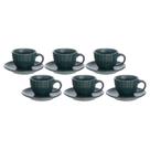 Jogo De 6 Xícaras De Cerãmica Com Pires Café Chá 90ml Jogo De 6 Xícaras De Cerãmica Com Pires Café Chá 90ml