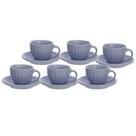 Jogo De 6 Xícaras De Cerãmica Com Pires Café Chá 90ml