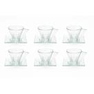 Jogo De 6 Xícaras E Pires Em Vidro Transparente 180 ml Café Chá Moderna Mesa Posta Cozinha