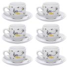 Jogo de 6 Xícaras Para Café 90ml Honey Bee Porcelana Hauskraft