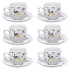 Jogo de 6 Xícaras Para Café 90ml Honey Bee Porcelana Hauskraft