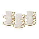 Jogo de 6 xícaras para café em porcelana Wolff Paddy 18055 branca e dourado 90ml Jogo de 6 xícaras para café em porcelana Wolff Paddy 18055 branca e dourado 90ml