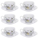 Jogo de 6 Xícaras Para Chá 160ml Honey Bee Porcelana Hauskraft Jogo de 6 Xícaras Para Chá 160ml Honey Bee Porcelana Hauskraft