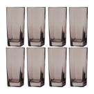 Jogo de 8 Copos de Vidro Bali Cinza 320ML Mesa Posta Quadrado Jogo de 8 Copos de Vidro Bali Cinza 320ML Mesa Posta Quadrado