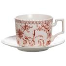 Jogo De 8 Peças Para Chá Em New Bone China Bordô 220Ml Hortênsia L'Hermitage